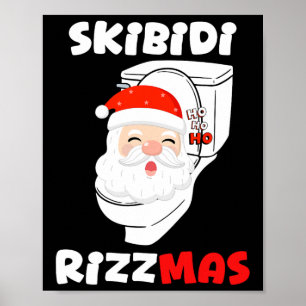 Skibidi Rizzmas Season Merry Christmas Santa Claus Poster