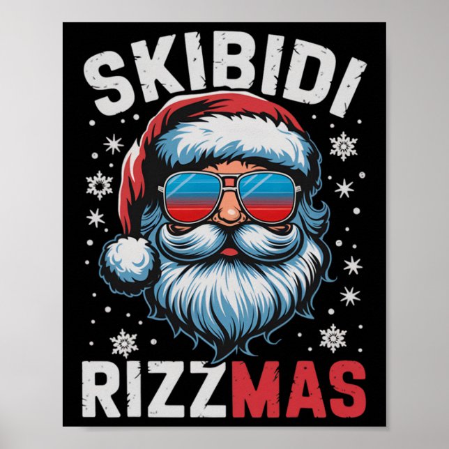 Skibidi Rizzmas Shirt Kids Men Women Christmas San Poster (Front)
