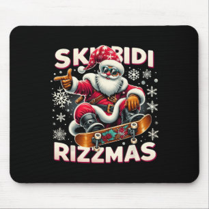Skibidi Rizzmas Skater Santa Xmas Skibidi Rizzmas Mouse Pad