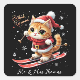 Skibidi Rizzmas The Ultimate Funny Christmas Meme Square Sticker