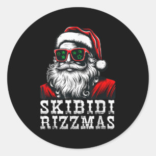 Skibidi Rizzmas Vintage Merry Christmas Santa Sigm Classic Round Sticker