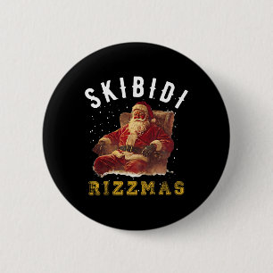 Skibidi Rizzmas Vintage Santa Hat Cool Christmas G 6 Cm Round Badge