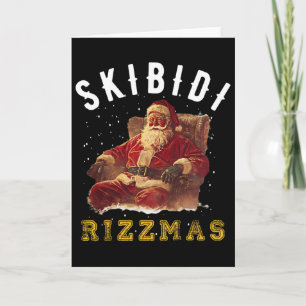 Skibidi Rizzmas Vintage Santa Hat Cool Christmas G Card