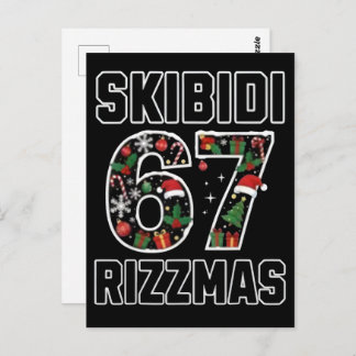 Skibidi Six Seven Rizzmas Funny Christmas 2025 Mem Postcard