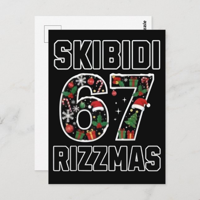 Skibidi Six Seven Rizzmas Funny Christmas 2025 Mem Postcard (Front/Back)