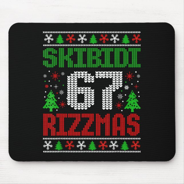 Skibidi Six Seven Rizzmas Funny Meme 67 Ugly Chris Mouse Pad (Front)
