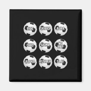 Skibidi Soccer Rizzler Sigma Boy Rizz Soccer Funny Magnet