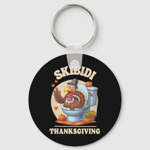 Skibidi Thanksgiving Funny Meme Skibidi Toilet Tur Key Ring