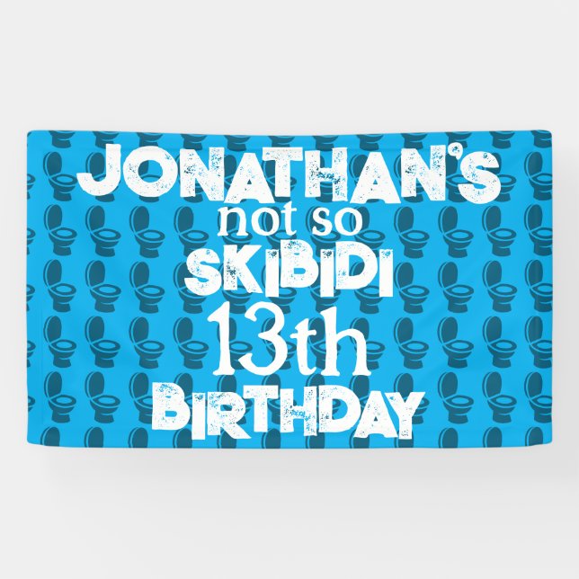 Skibidi Toilet Birthday Party Banner (Horizontal)