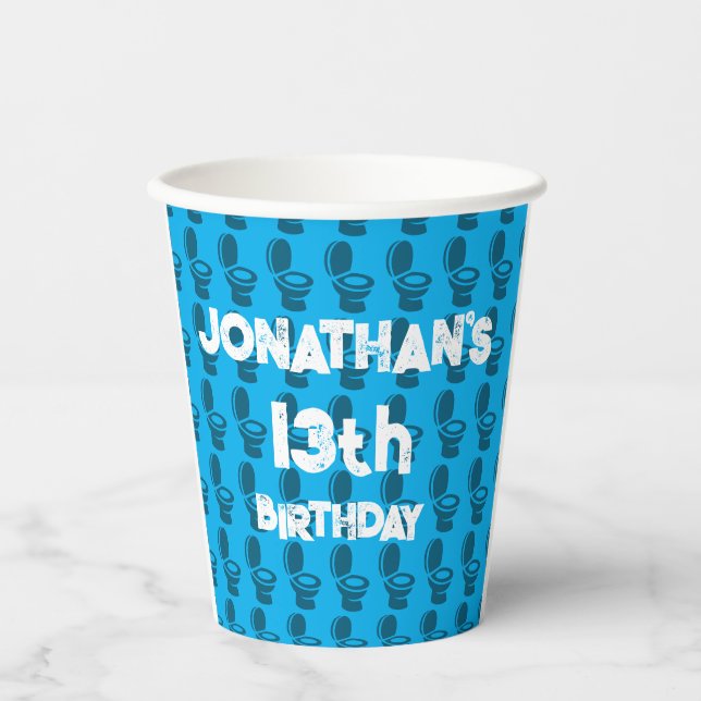 Skibidi Toilet Birthday Party Paper Cups (Front)