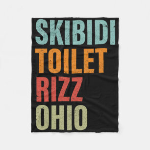 Skibidi Toilet Rizz Ohio Fleece Blanket