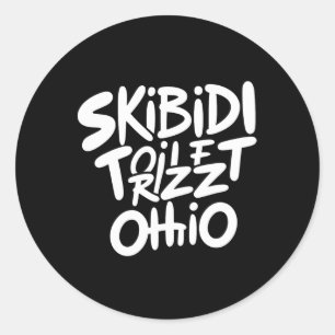 Skibidi Toilet Rizz Ohio Funny Meme Retro Vintage  Classic Round Sticker