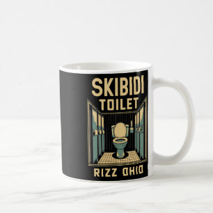 Skibidi Toilet Rizz Ohio Funny Meme Retro Vintage Coffee Mug