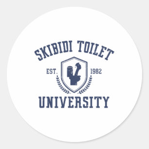 Skibidi Toilet University Funny Skibidi Meme Classic Round Sticker