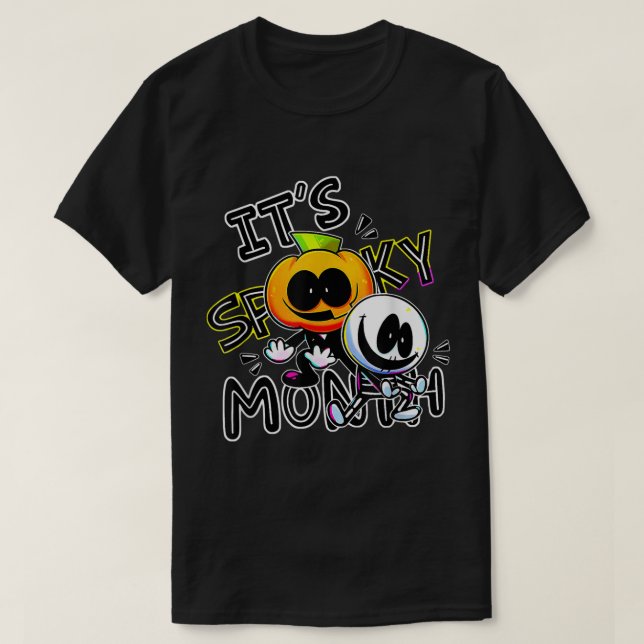 Skid and Pump It's Spooky Month Retro tee for Boy  (Design Front)