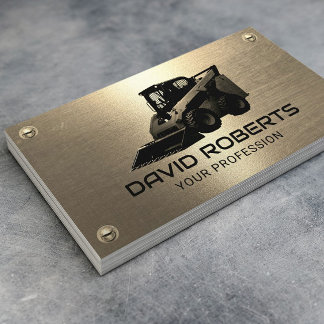 Skid Steer Construction Equipment Operator Gold Business Card
