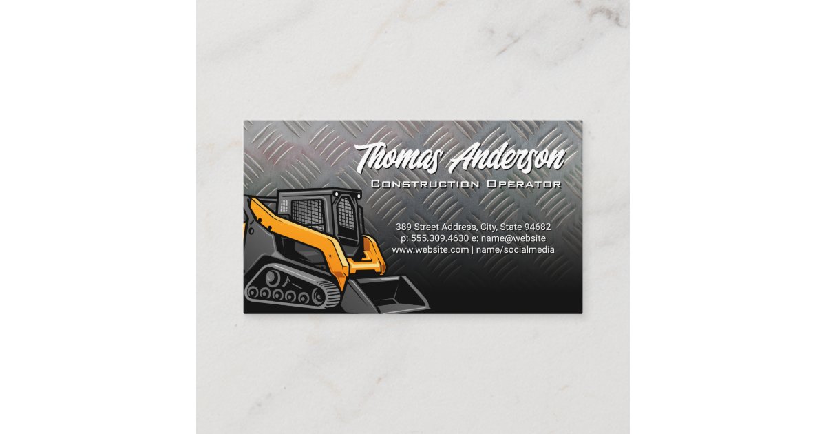 Skid Steer Construction Vehicle Business Card Zazzle