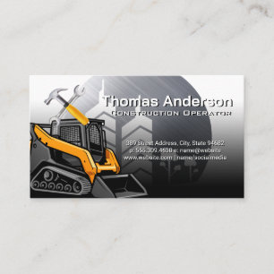 Skid Steer   Construction Vehicle   Hammer Wrench Business Card