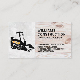 Skid Steer Construction Vehicle   Wood Business Card