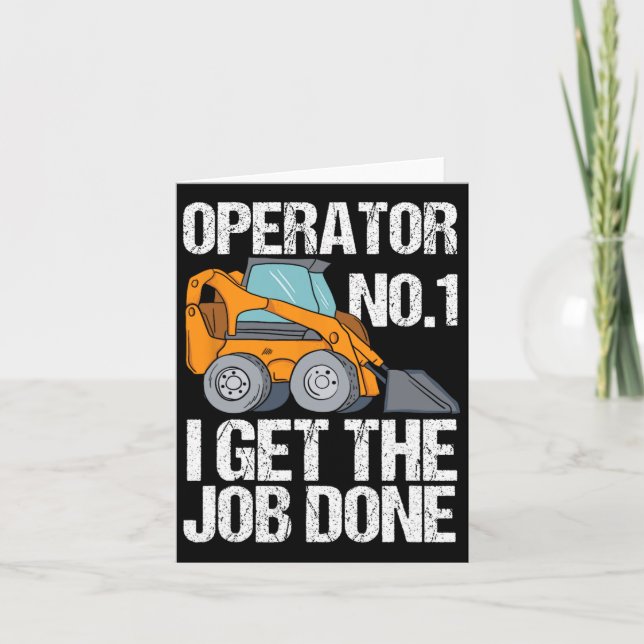 Skid Steer Daddy Funny Fathers Day Gift  Card (Front)