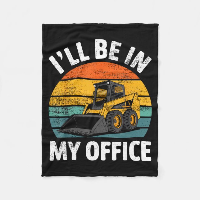 Skid Steer Operator Construction Heavy Equipment J Fleece Blanket (Front)