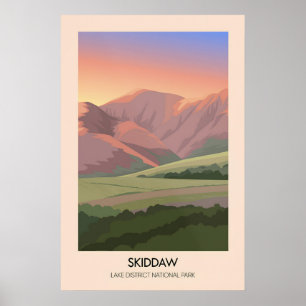 Skiddaw Lake District Travel Poster