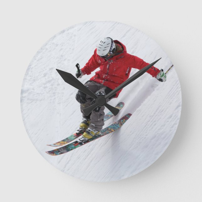 Skier - Acrylic Wall Clock - HAMbWG (Front)