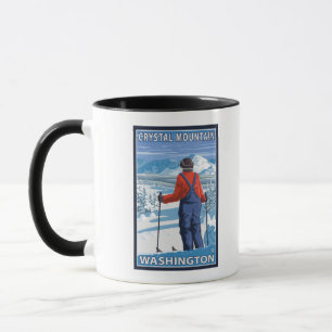 Skier Admiring - Crystal Mountain, Washington Mug