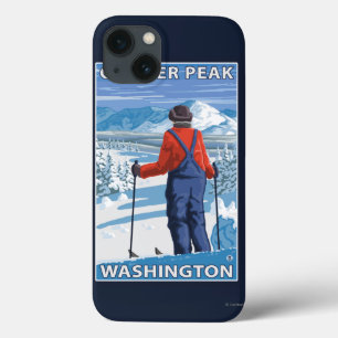 Skier Admiring - Glacier Peak, Washington iPhone 13 Case