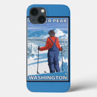 Skier Admiring - Glacier Peak, Washington