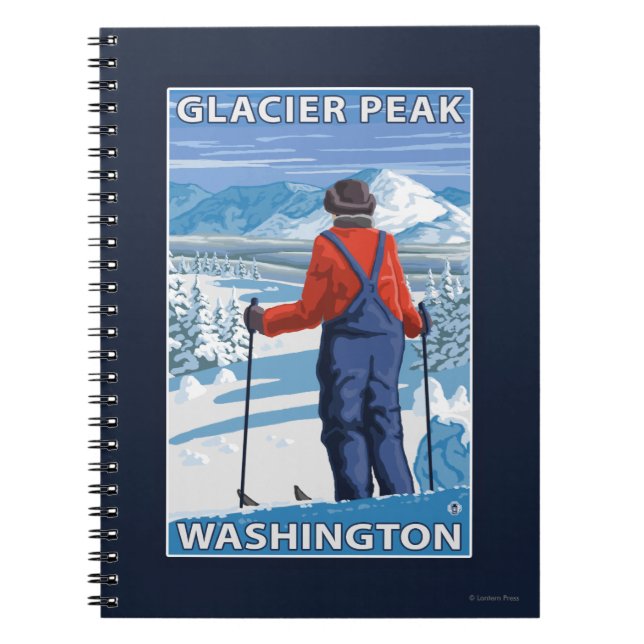 Skier Admiring - Glacier Peak, Washington Notebook (Front)