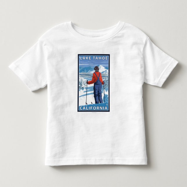 Skier Admiring - Lake Tahoe, California Toddler T-Shirt (Front)
