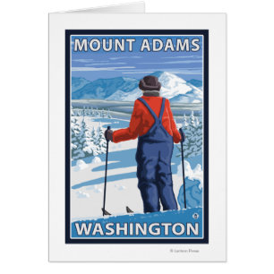 Skier Admiring - Mount Adams, Washington