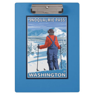 Skier Admiring - Snoqualmie Pass, Washington Clipboard