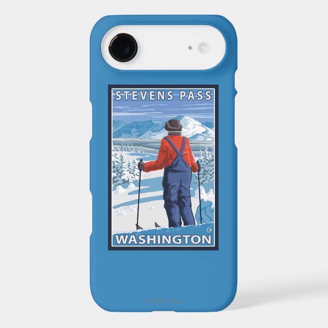 Skier Admiring - Stevens Pass, Washington Case-Mate iPhone Case (Back)