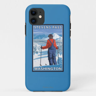 Skier Admiring - Stevens Pass, Washington iPhone 11 Case