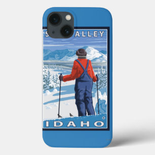 Skier Admiring - Sun Valley, Idaho iPhone 13 Case
