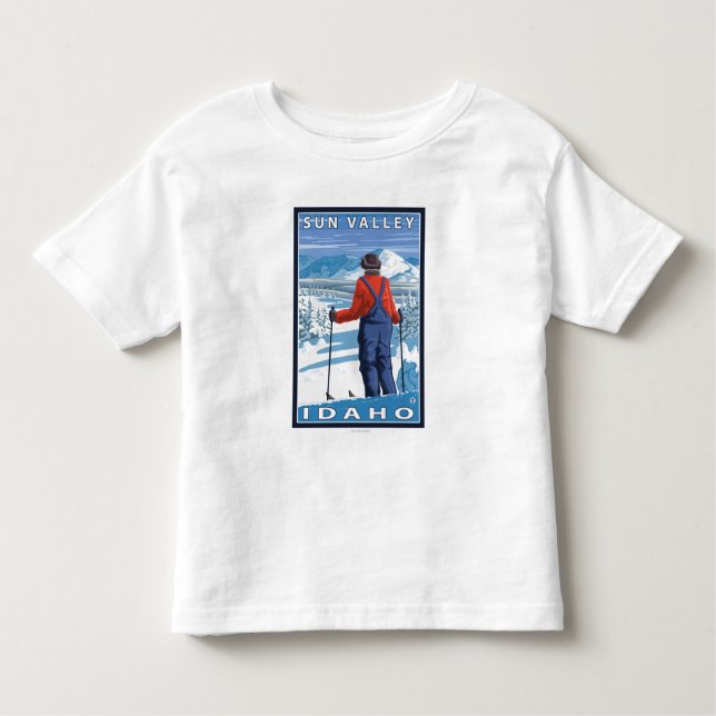Skier Admiring - Sun Valley, Idaho Toddler T-Shirt (Front)