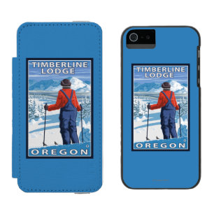 Skier Admiring - Timberline Lodge, Oregon Incipio Watson™ iPhone 5 Wallet Case