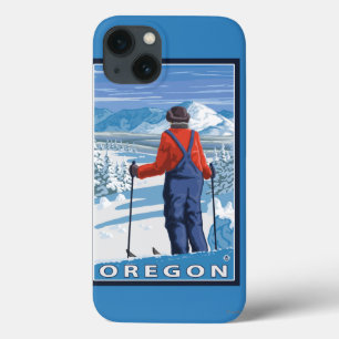 Skier Admiring- Vintage Travel Poster iPhone 13 Case