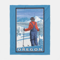 Skier Admiring- Vintage Travel Poster