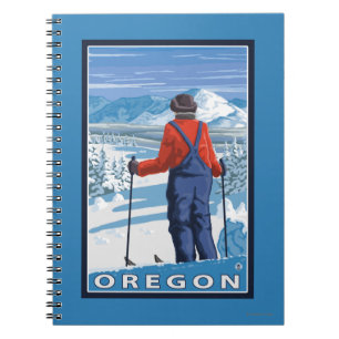 Skier Admiring- Vintage Travel Poster Notebook