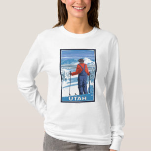 Skier AdmiringUtah T-Shirt