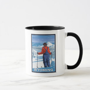 Skier AdmiringWyoming Mug