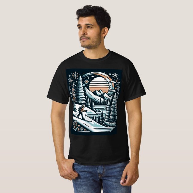Skier and Winter T-Shirt (Front Full)