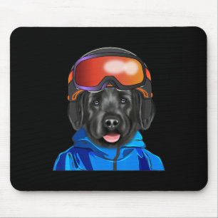 Skier Black Russian Terrier Snowboarding Dog For M Mouse Pad