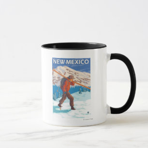 Skier Carrying SkisNew Mexico Mug