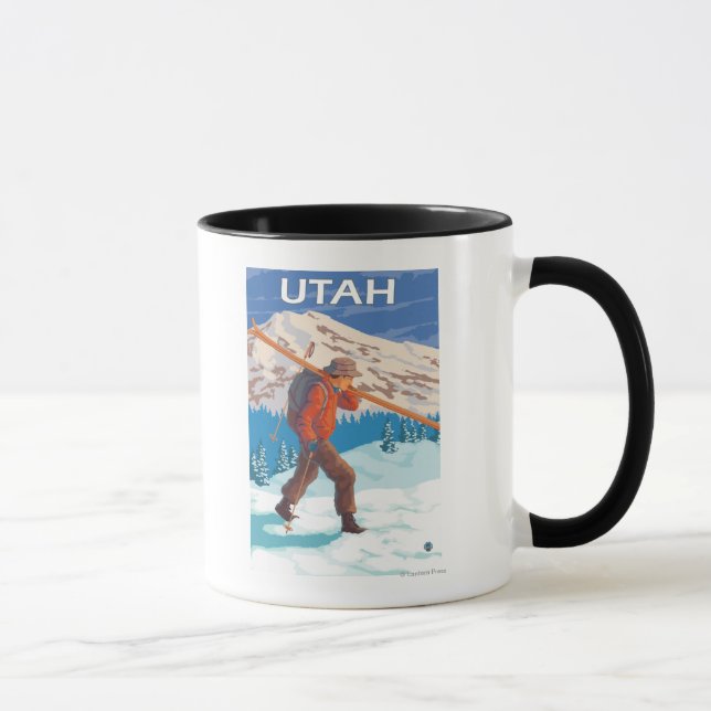 Skier Carrying SkisUtah Mug (Right)