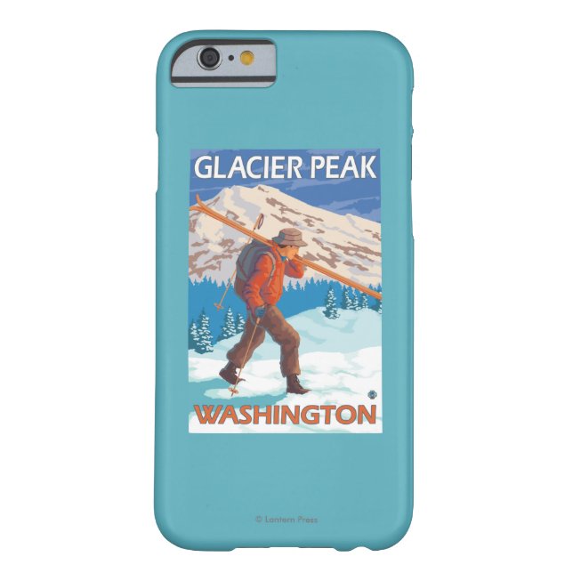 Skier Carrying Snow Skis - Glacier Peak, WA Case-Mate iPhone Case (Back)