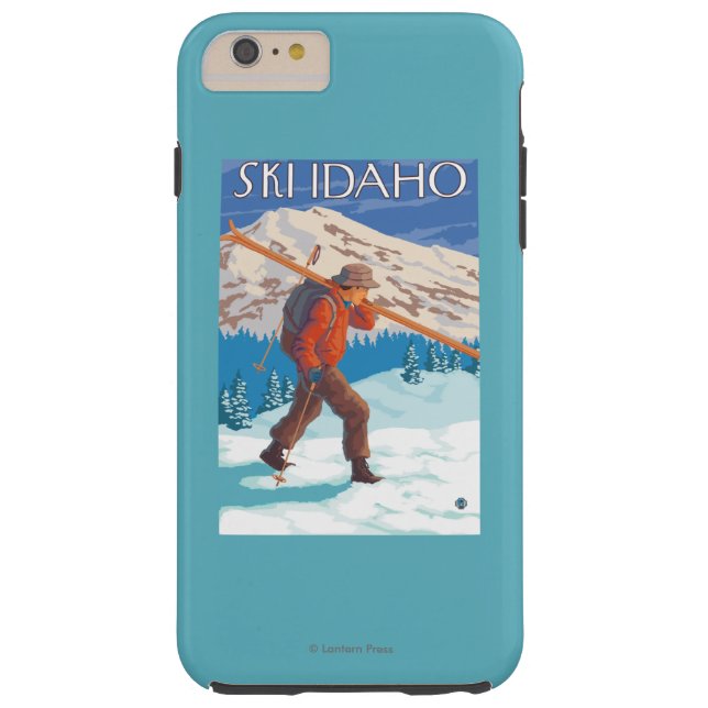 Skier Carrying Snow Skis - Idaho Case-Mate iPhone Case (Back)